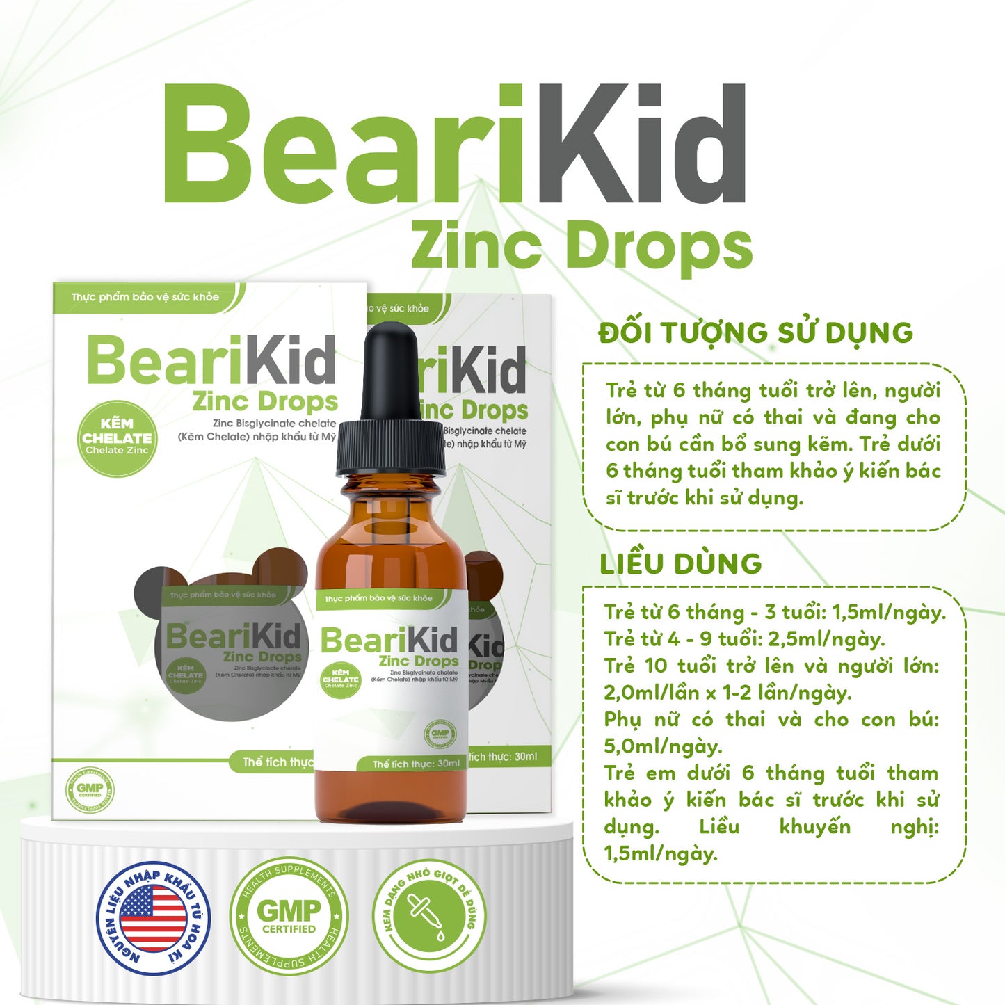 Kẽm hữu cơ Bearikid - Kẽm Amin