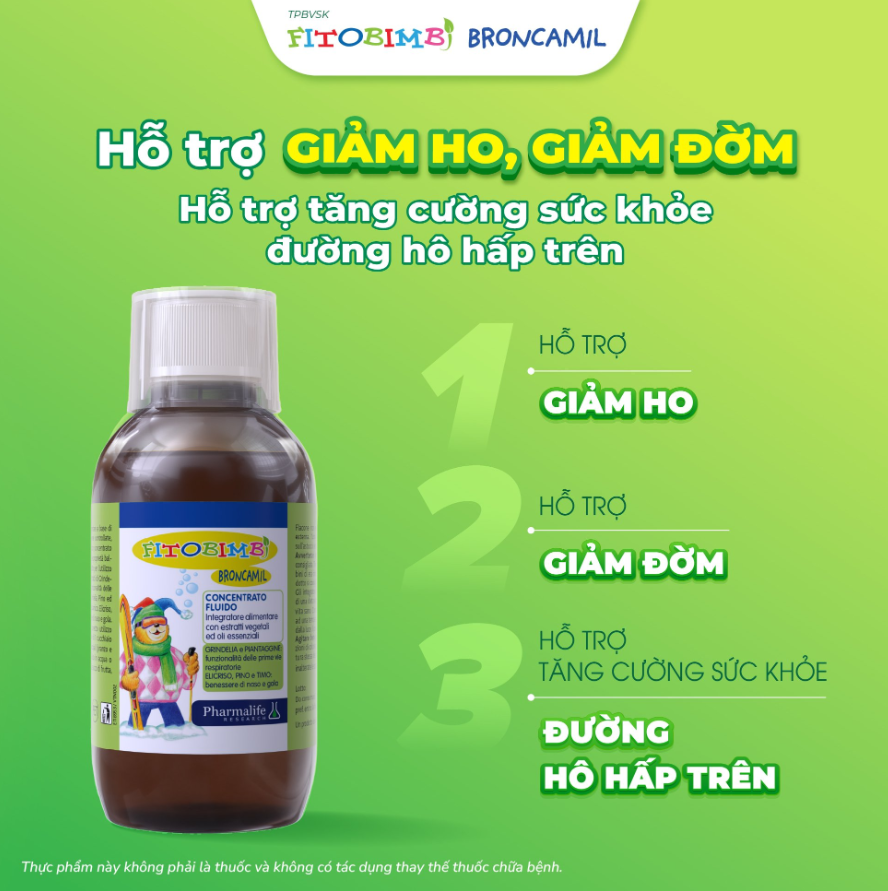 Fitobimbi Broncamil – Hỗ Trợ Giảm Ho, Long Đờm Cho Trẻ Từ 6 Tháng Tuổi
