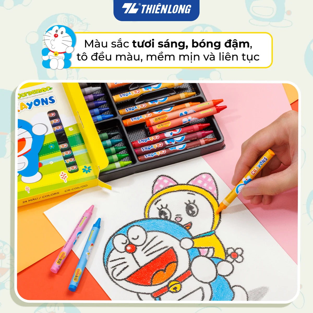 [QUÀ TẶNG 899K] Sáp 24 màu Colokit CR-C06/DO