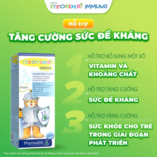 Fitobimbi Immuno – Siro Hỗ Trợ Tăng Sức Đề Kháng Cho Trẻ Từ 6 Tháng Tuổi