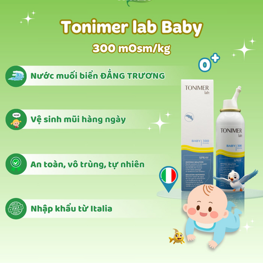Tonimer Lab Baby Spray - Xịt mũi đẳng trương làm sạch, thông thoáng mũi dành cho trẻ (Dùng hàng ngày)