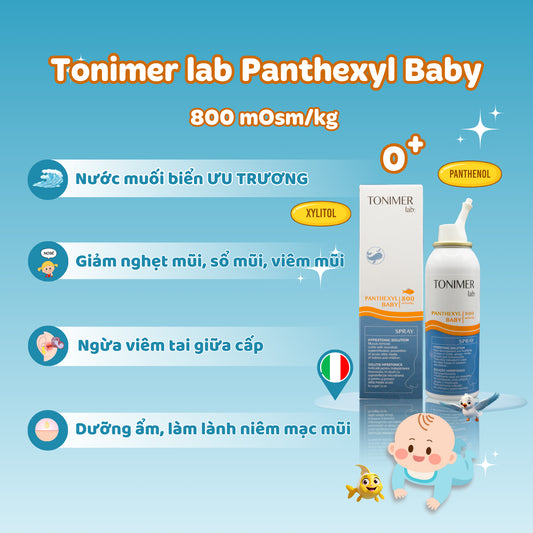 Tonimer Lab Panthexyl Baby Spray - Xịt mũi ưu trương giảm dịch nhầy do cảm lạnh, viêm mũi ở trẻ em và người lớn